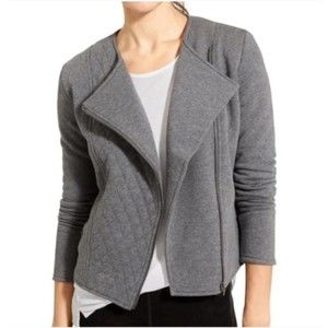 Athleta Gray Heather Belvedere Moto Jacket Size Medium